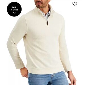 Club Room cream quarter zip sweater